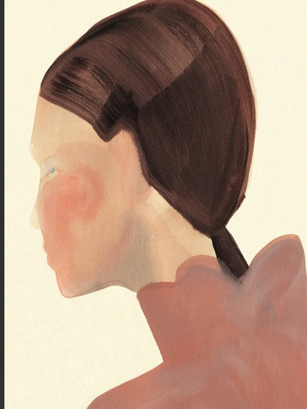 "The Ponytail" art print by Swedish fashion illustrator Amelie Hegardt